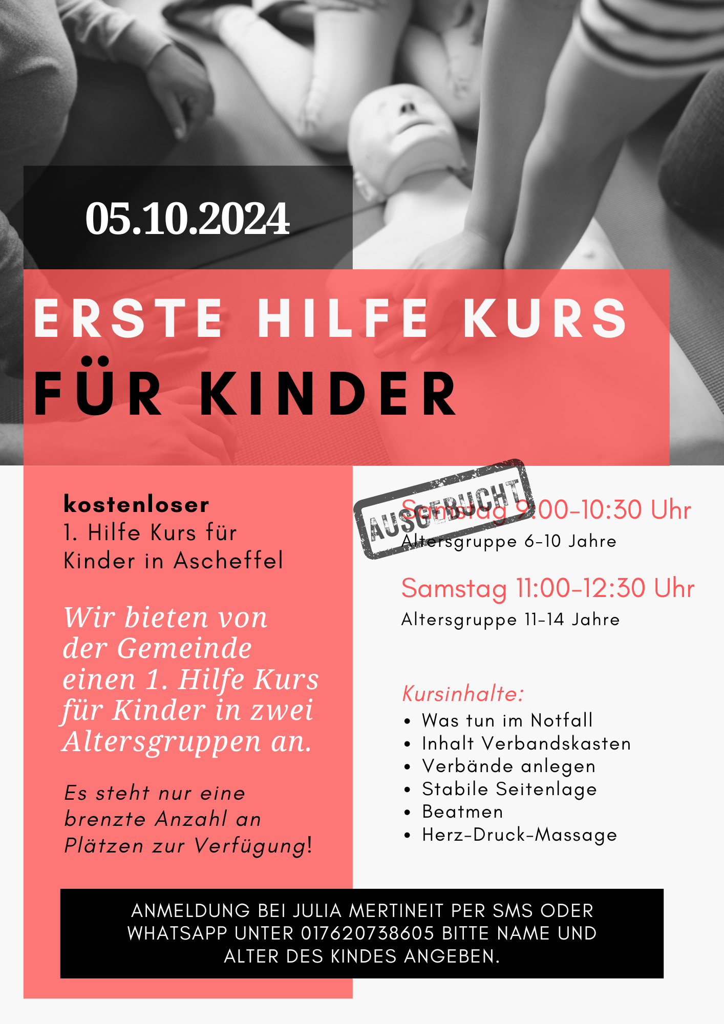 Erste-Hilfe-Kurs für Kinder