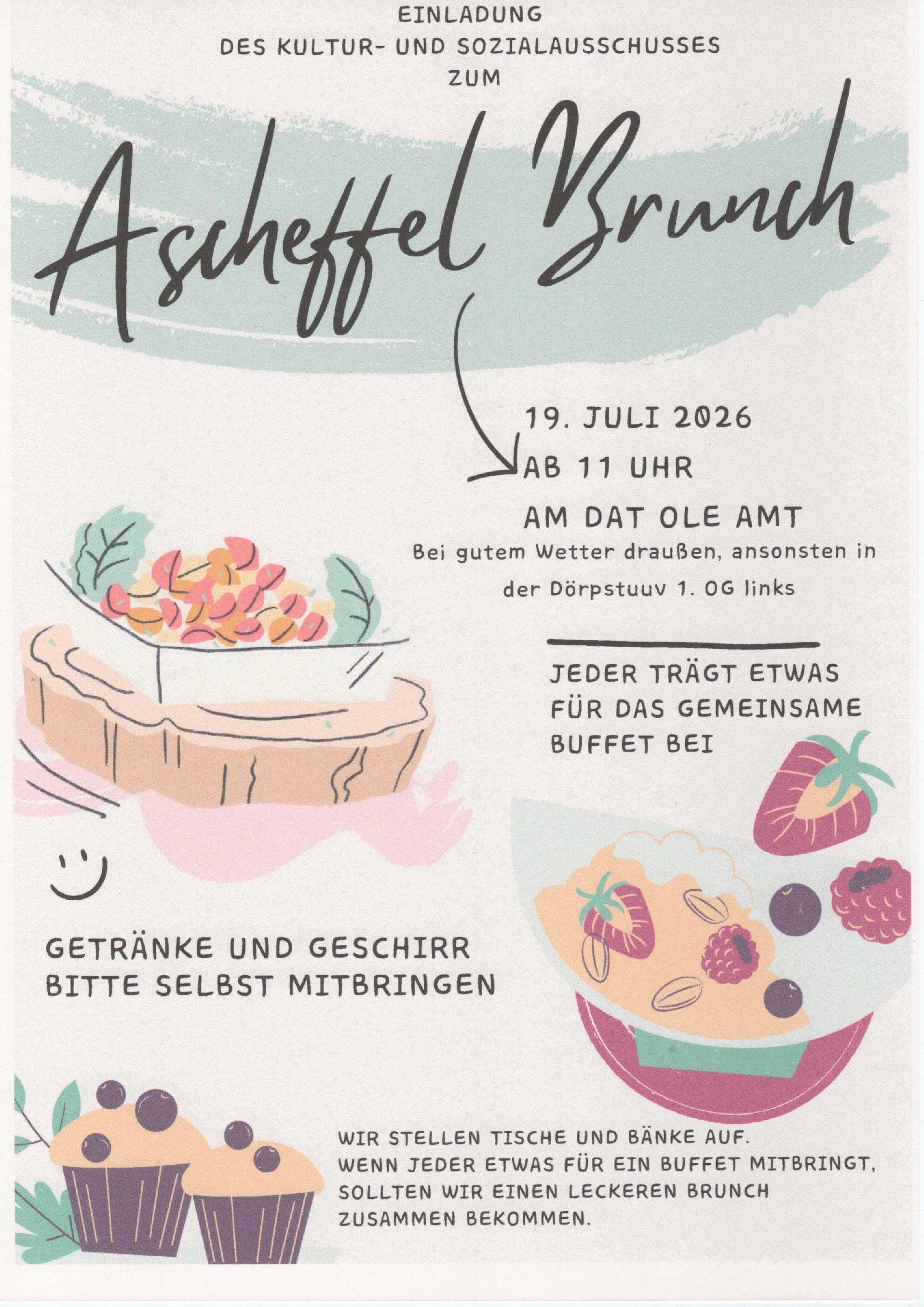 Brunch am 19. Juli 2026 - Hier klicken zum Vergrößern Brunch am 19. Juli 2026